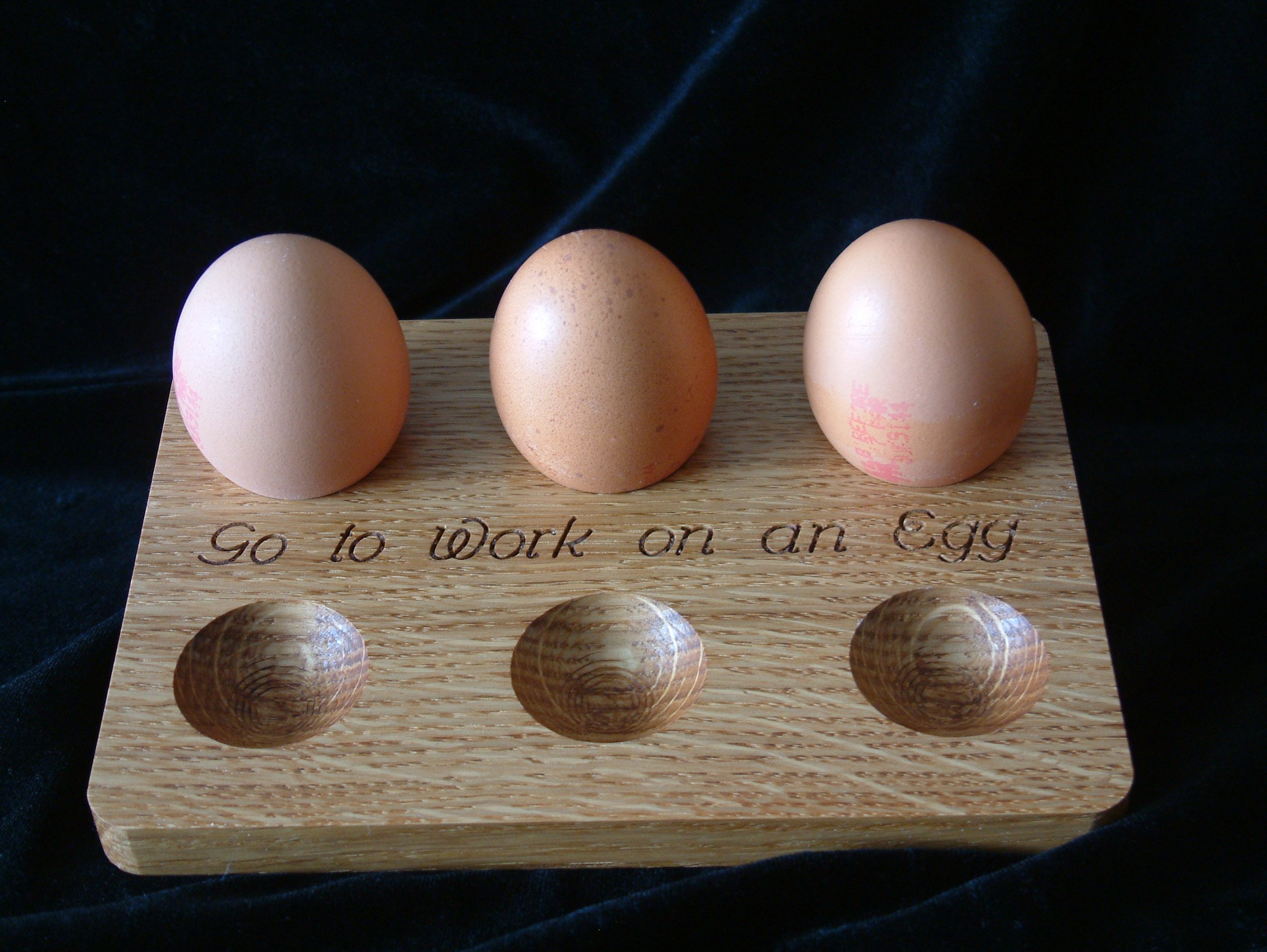 Solid Oak 6 Egg Wooden Storage Tray / Holder / Stand