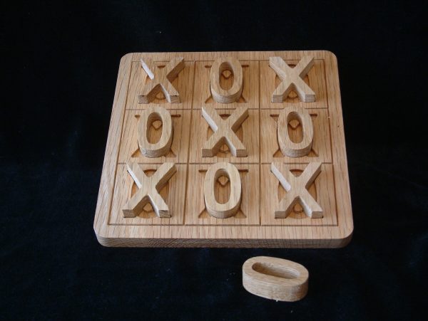 Noughts and Crosses Board Game made from Solid Oak