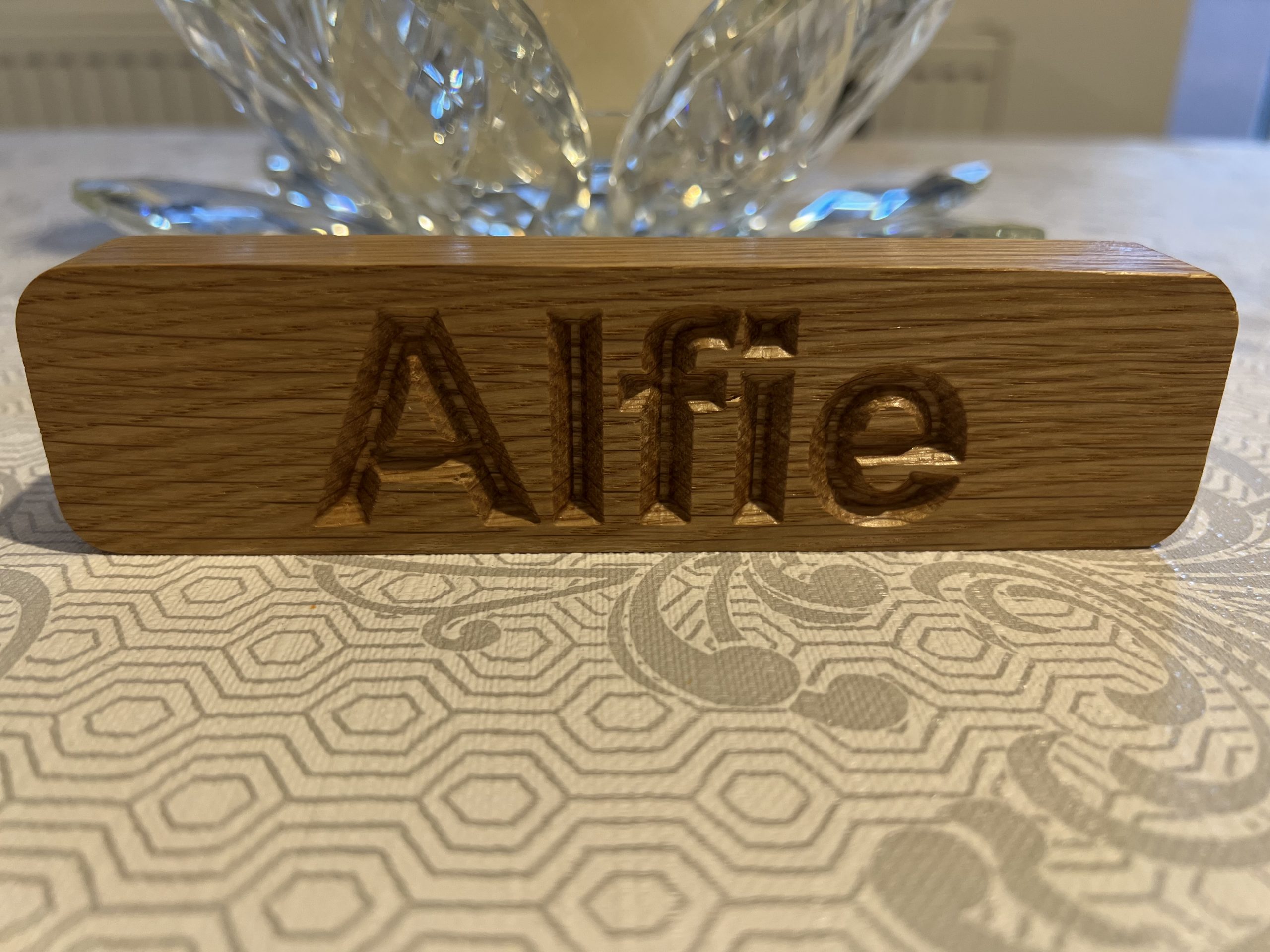 Personalised Wooden Name Board in Solid Oak - Image 7