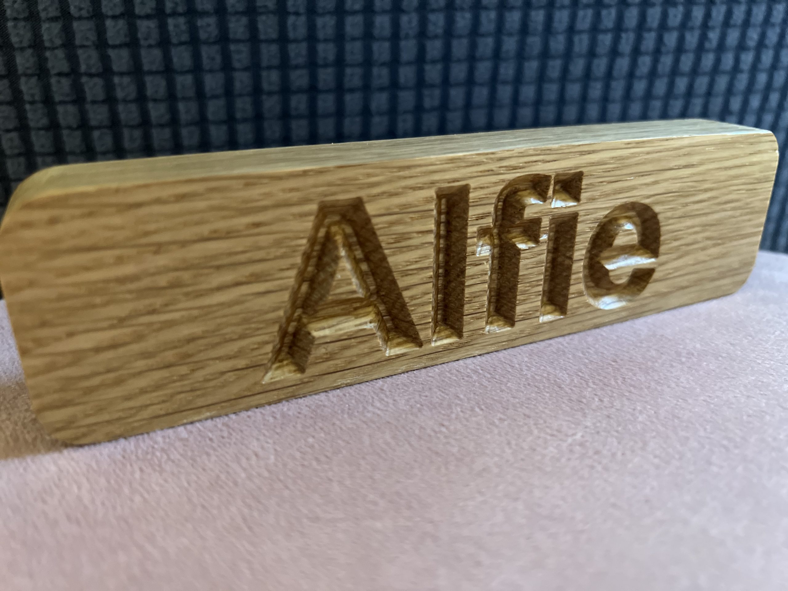 Personalised Wooden Name Board in Solid Oak - Image 8